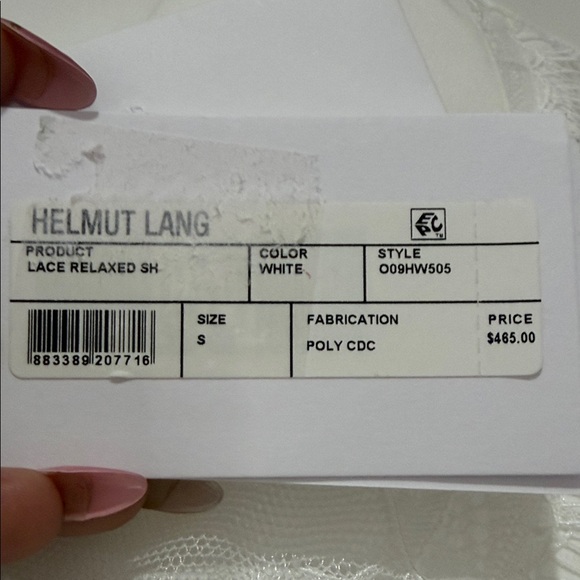 Helmut Lang White Lace Relaxed Shirt - Picture 3 of 8